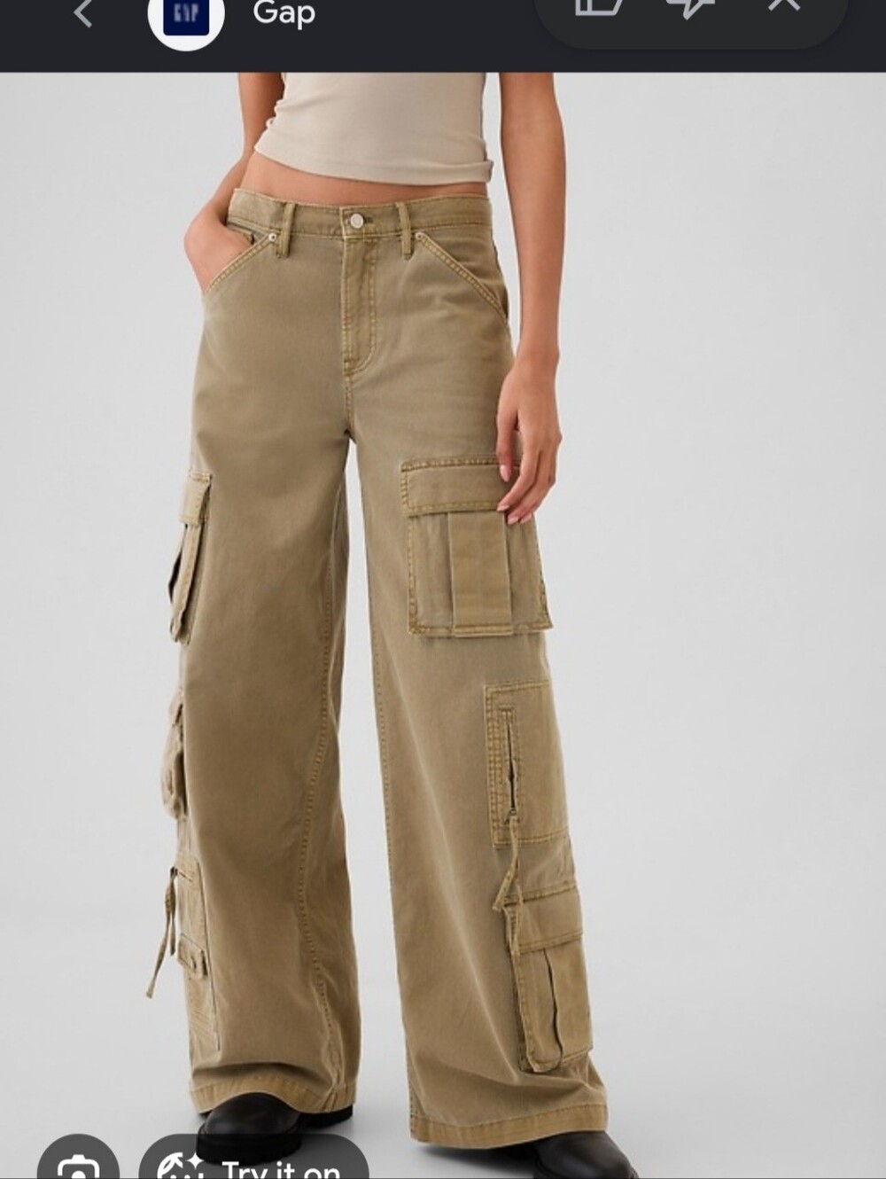 GAP Mid Rise Relaxed Cargo Pants with Multiple Pockets Size 10